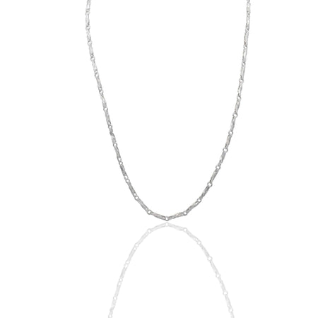 Collana Oro Bianco Oro 18 carati Catena Piatta Solo Oro