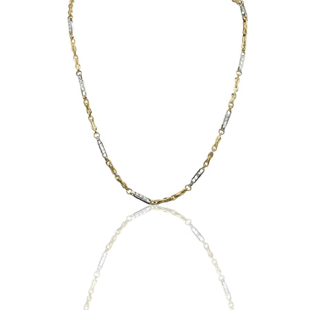 Collana Oro Giallo Oro Bianco Oro 18 carati  Girocollo Con Infinito Solo Oro