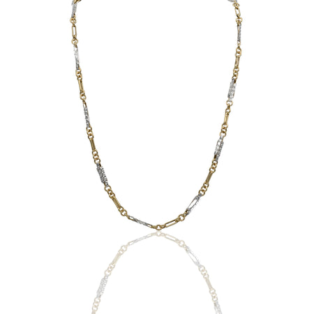 Collana Oro Giallo Oro Bianco Oro 18 carati  Girocollo Con Anelletti Solo Oro