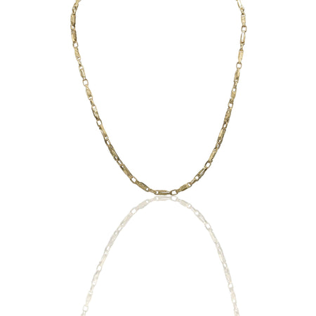 Collana Oro Giallo Oro 18 carati Girocollo maglie alternate e greca Solo Oro