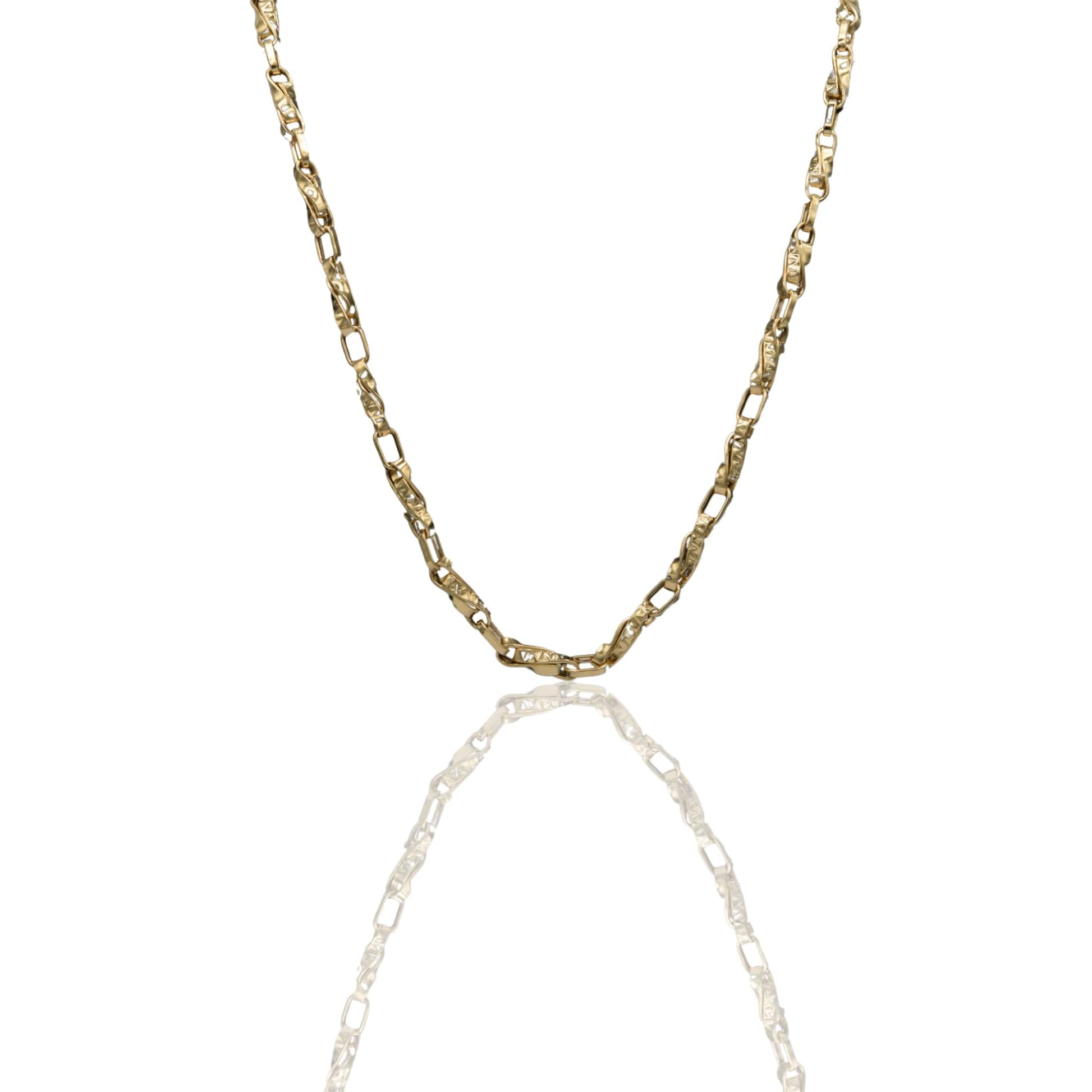 Collana Oro Giallo Oro 18 carati Girocollo Intrecciato Rigato Solo Oro