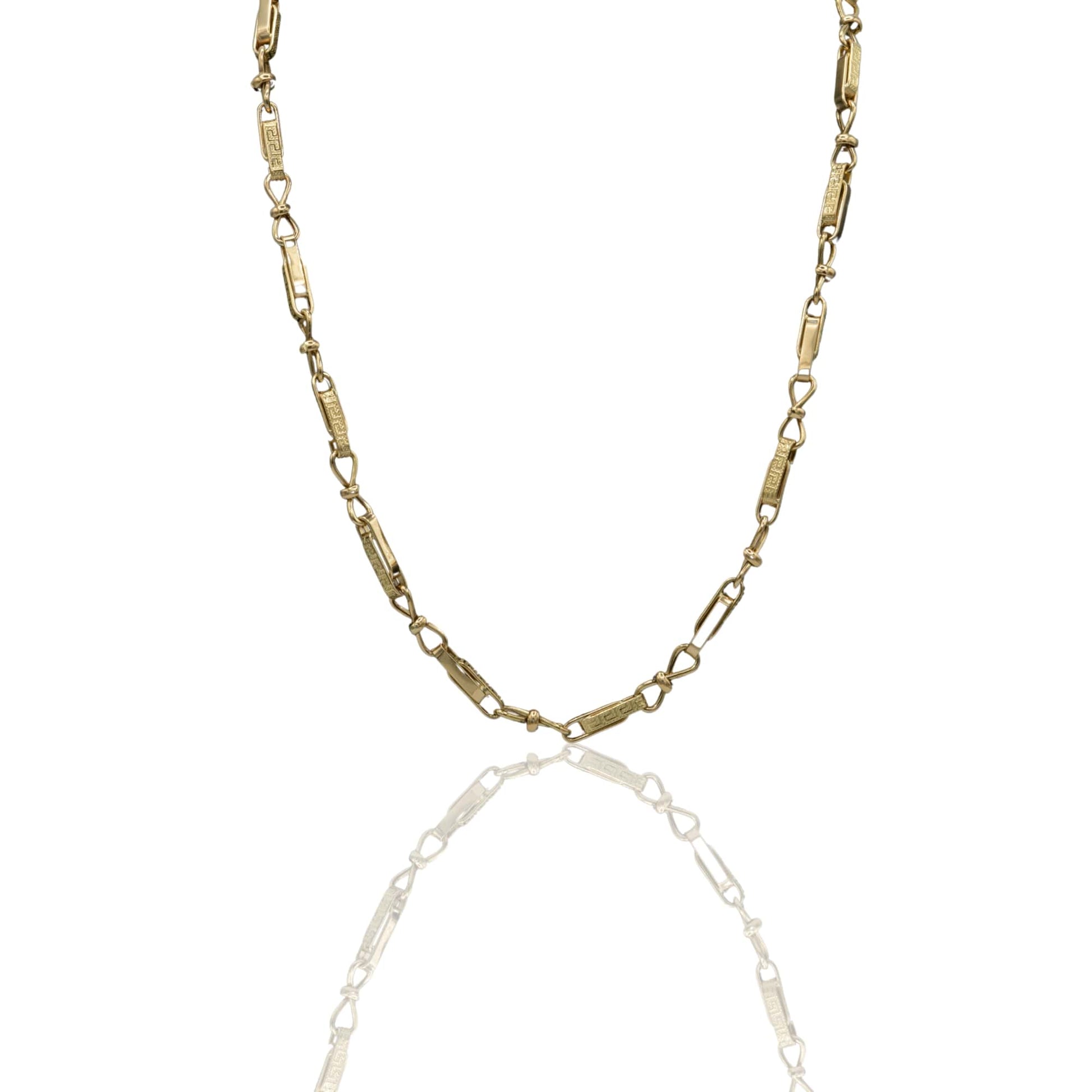 Collana Oro Giallo Oro 18 carati Girocollo Fiocchi e Greca  Solo Oro