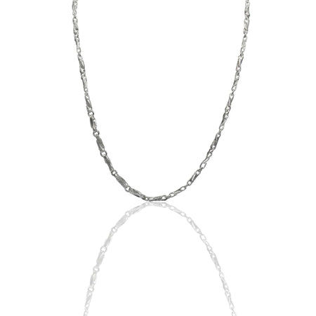 Collana Oro Bianco Oro 18 carati Girocollo catena onda con greca Solo Oro