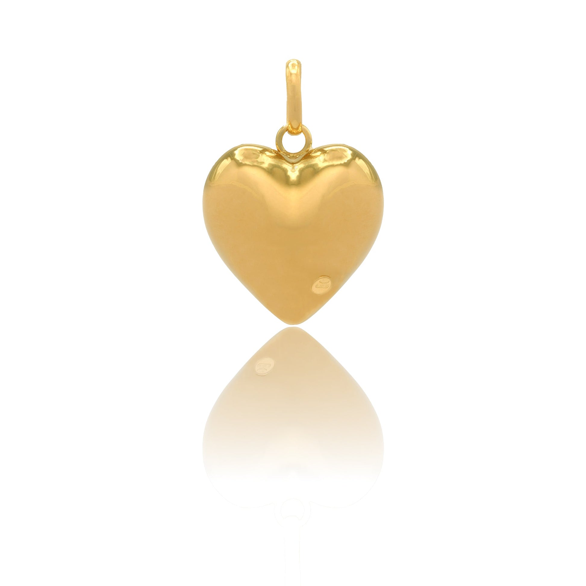 Ciondolo Oro Giallo Oro 18 carati Cuore elettroformato Solo Oro MIS.1 lunghezza cm. 2,5 larghezza cm. 1,5 spessore 10 mm