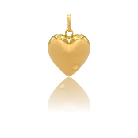 Ciondolo Oro Giallo Oro 18 carati Cuore elettroformato Solo Oro MIS.1 lunghezza cm. 2,5 larghezza cm. 1,5 spessore 10 mm