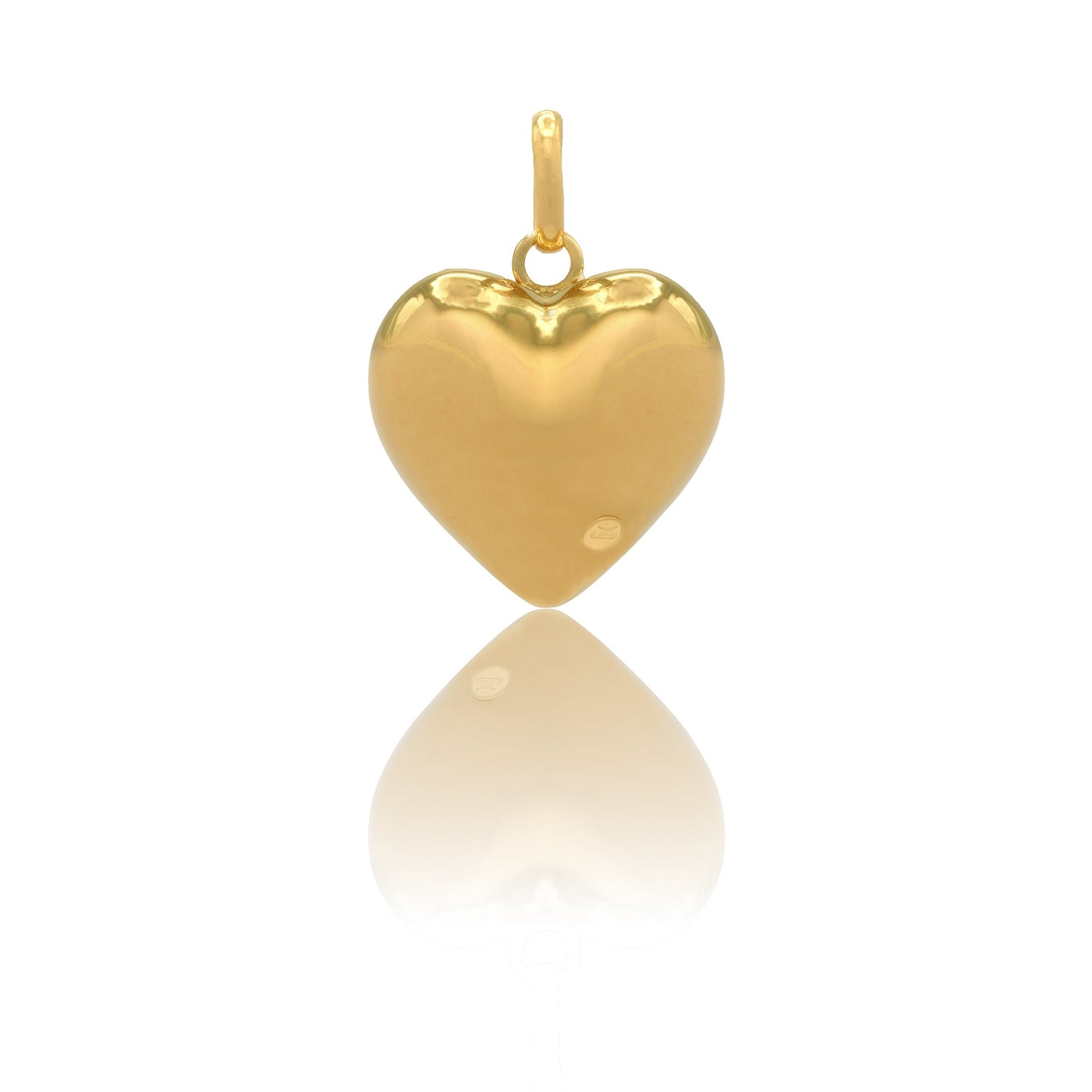 Ciondolo Oro Giallo Oro 18 carati Cuore elettroformato Solo Oro MIS.2 lunghezza cm. 3,5 larghezza cm.2,5 spessore 13,3 mm