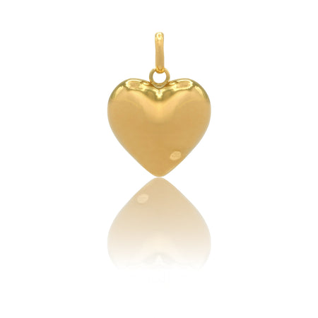 Ciondolo Oro Giallo Oro 18 carati Cuore elettroformato Solo Oro MIS.2 lunghezza cm. 3,5 larghezza cm.2,5 spessore 13,3 mm