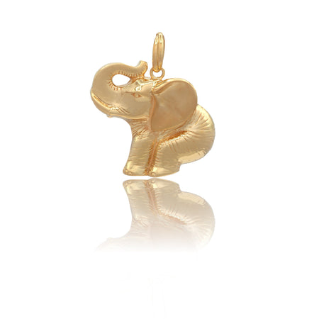 Ciondolo Oro Giallo Oro 18 carati Elefante elettroformato Solo Oro MIS.2 lunghezza cm. 5 larghezza cm. 5 spessore 7,3 mm