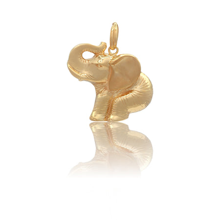 Ciondolo Oro Giallo Oro 18 carati Elefante elettroformato Solo Oro MIS.3 lunghezza cm. 6,5 larghezza cm. 6 spessore 10,8 mm