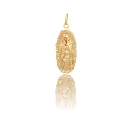 Ciondolo Oro Giallo Oro 18 carati Madonna Guadalupe Elettroformata Solo Oro MIS.1 lunghezza cm. 3,5 larghezza cm. 1,3 spessore 4,3 mm