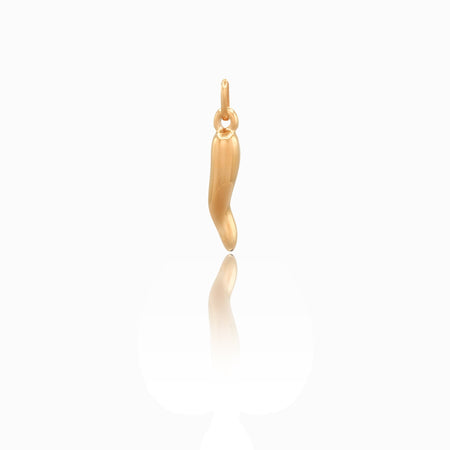 Ciondolo Oro Giallo Oro 18 carati Corno Elettroformato Solo Oro lunghezza cm. 3,5 larghezza cm. 0,6 spessore 5,7 mm