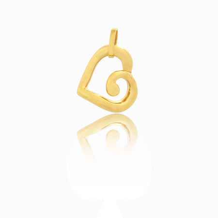 Ciondolo Oro Giallo Oro 18 carati Cuore forato stilizzato elettroformato  Solo Oro cm. 2,50
