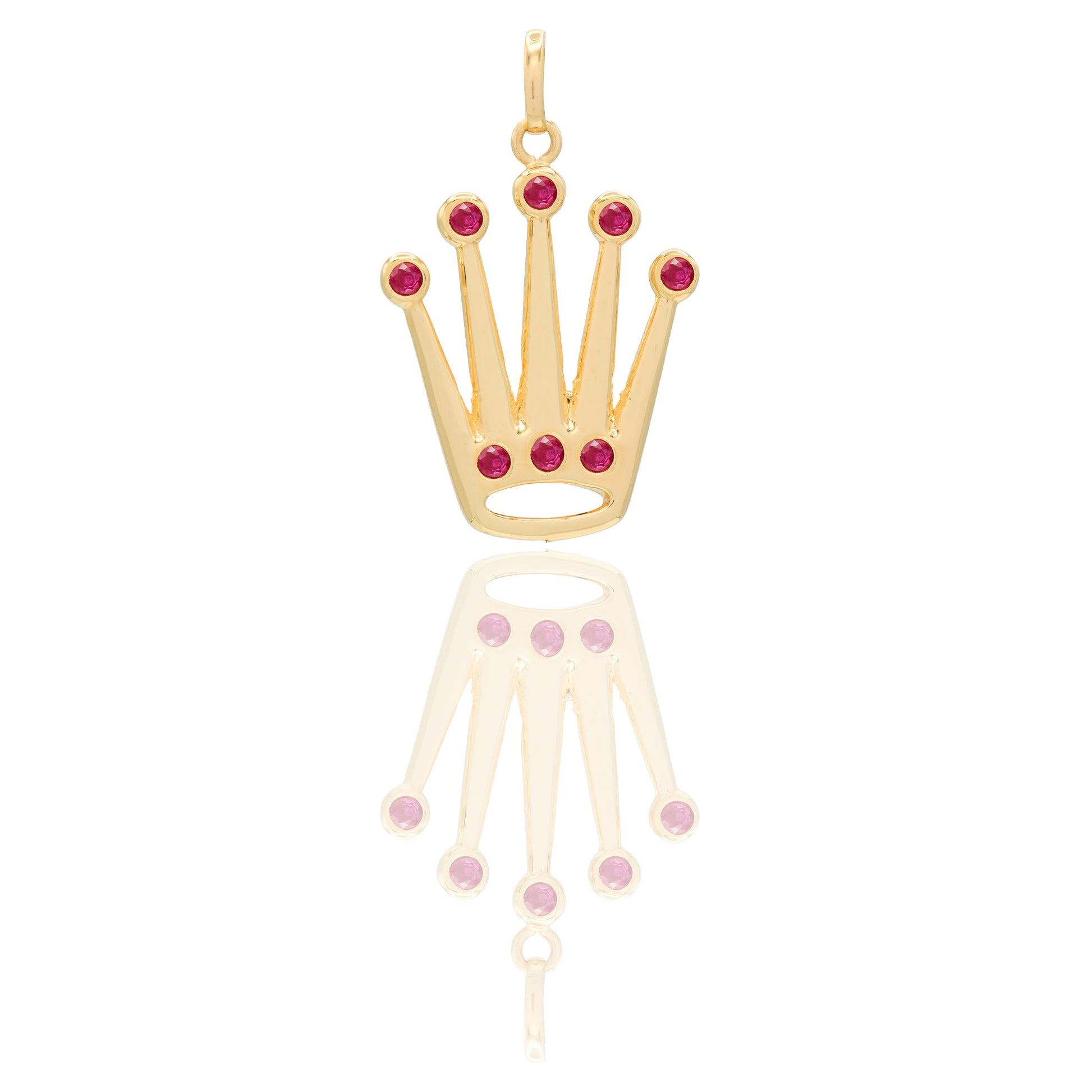 Ciondoli Oro Giallo Elettroformato  Zirconi Rossi  Cm. 3,2 X 2 MIS.1