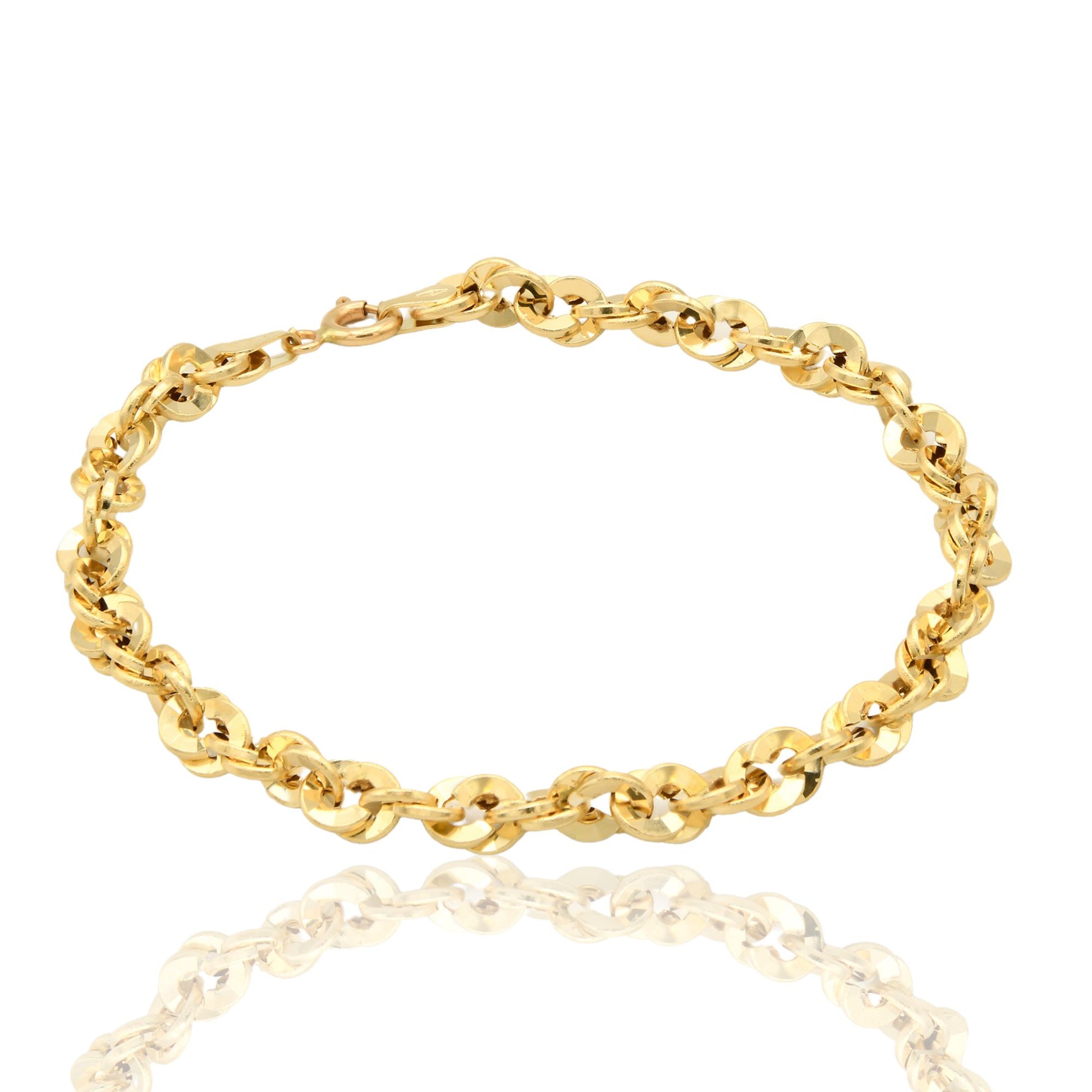 Bracciale Oro Giallo Oro Bianco Oro 18 carati Iride 100 Solo Oro cm 20