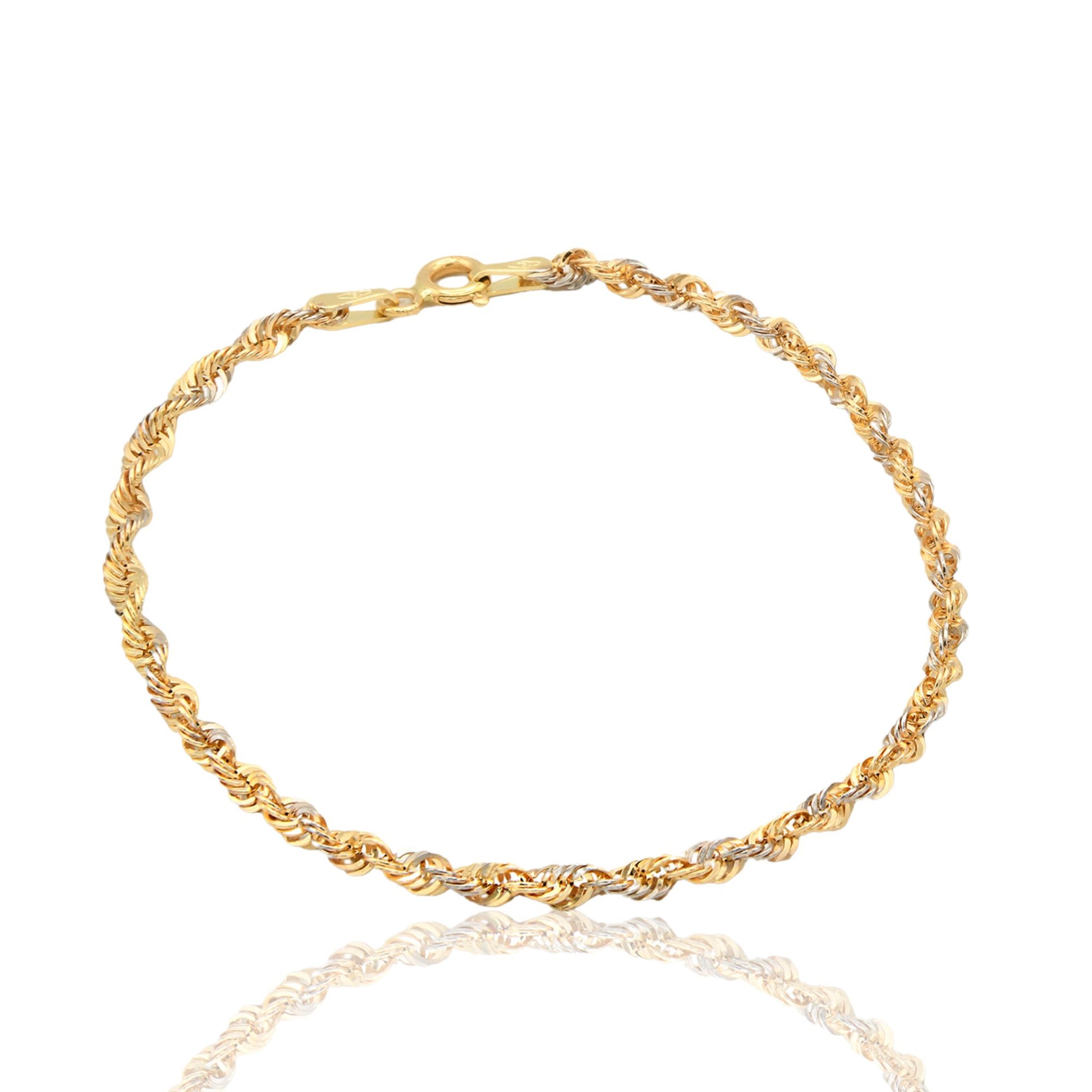 Bracciale Oro Giallo Oro Bianco Oro 18 carati America 030 Solo Oro cm. 20