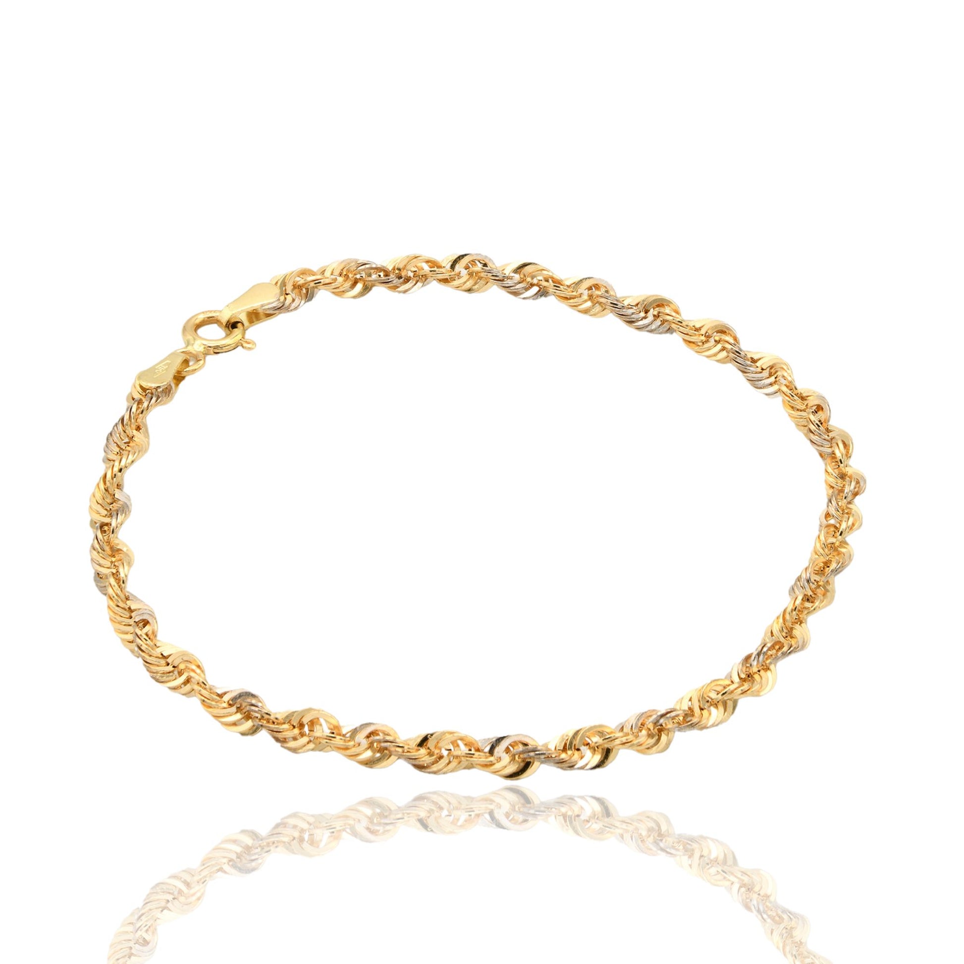 Bracciale Oro Giallo Oro Bianco Oro 18 carati America 060 Solo Oro cm. 21
