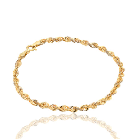 Bracciale Oro Giallo Oro Bianco Oro 18 carati America 060 Solo Oro cm. 20