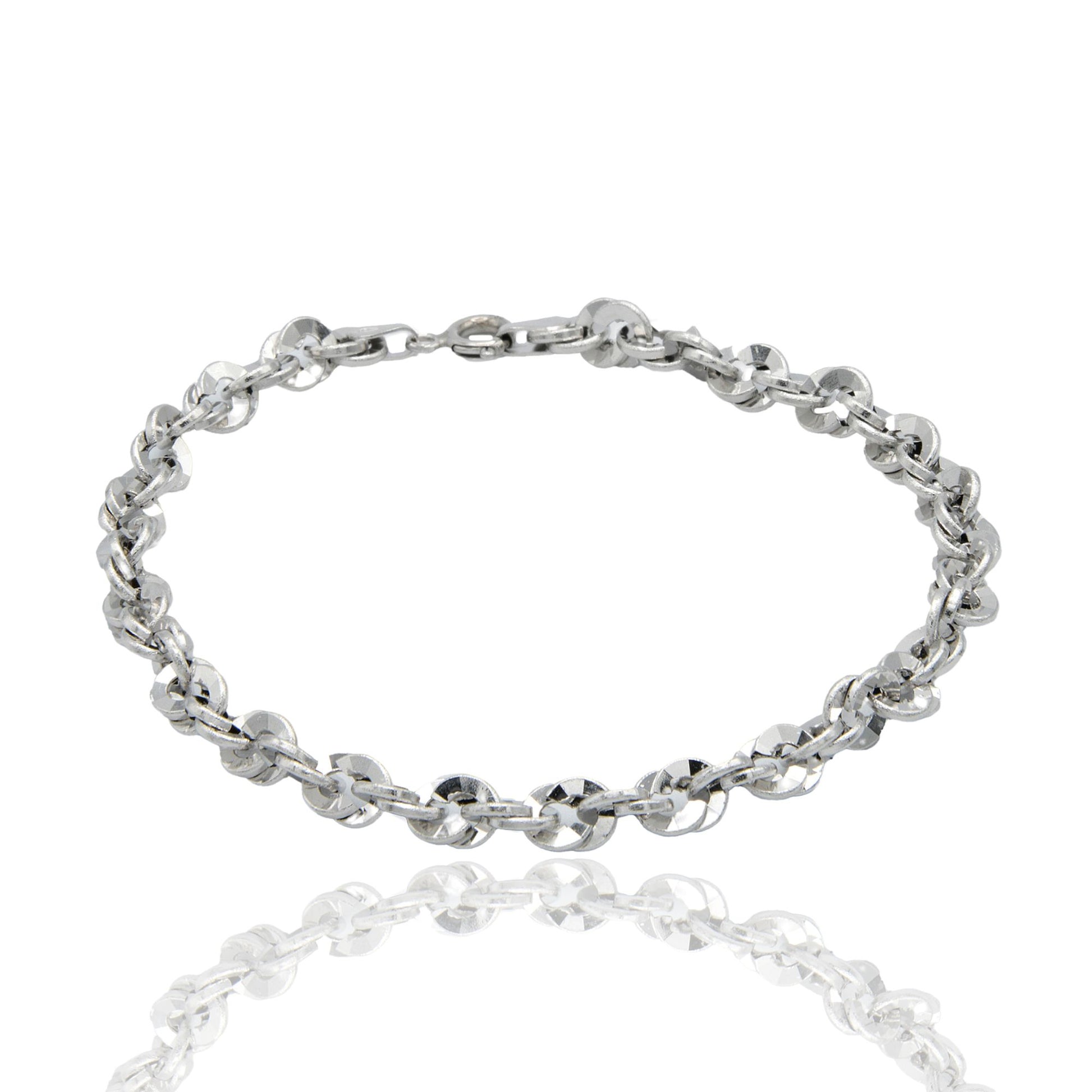 Bracciale Oro Bianco Oro 18 carati Iride 100 Solo Oro cm. 18