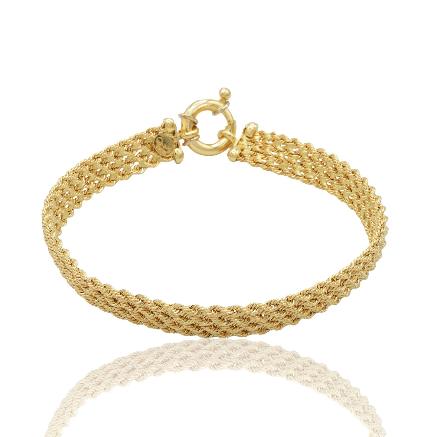 Bracciale Oro Giallo Oro 18 carati Laser 40 4 Fili Solo Oro