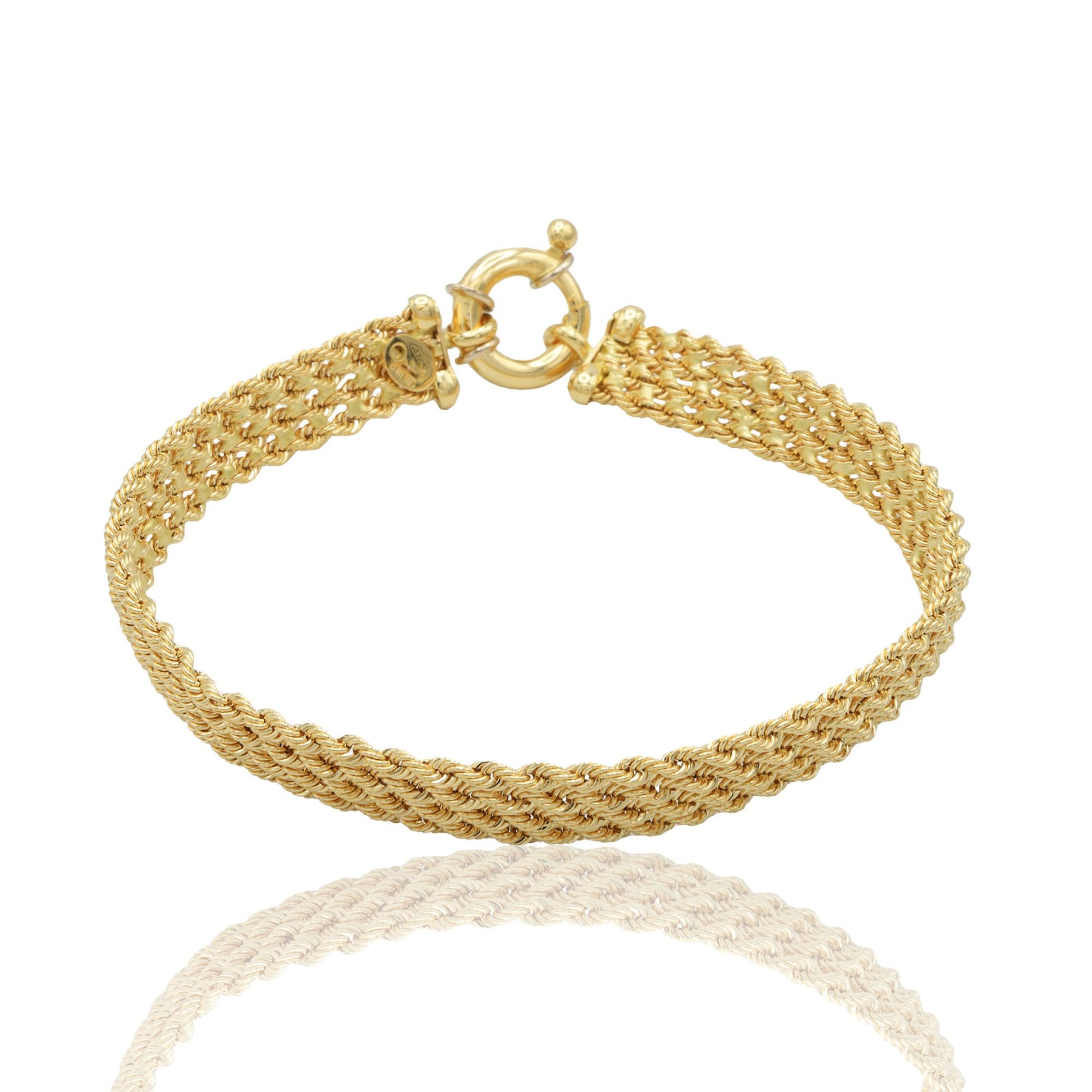 Bracciale Oro Giallo Oro 18 carati Laser 40 4 Fili Solo Oro