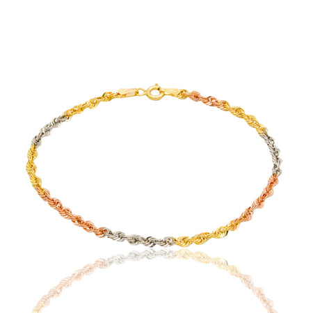 Bracciale Oro Giallo, Oro Bianco, Oro Rosa Oro 18 carati America 030 Solo Oro cm. 19