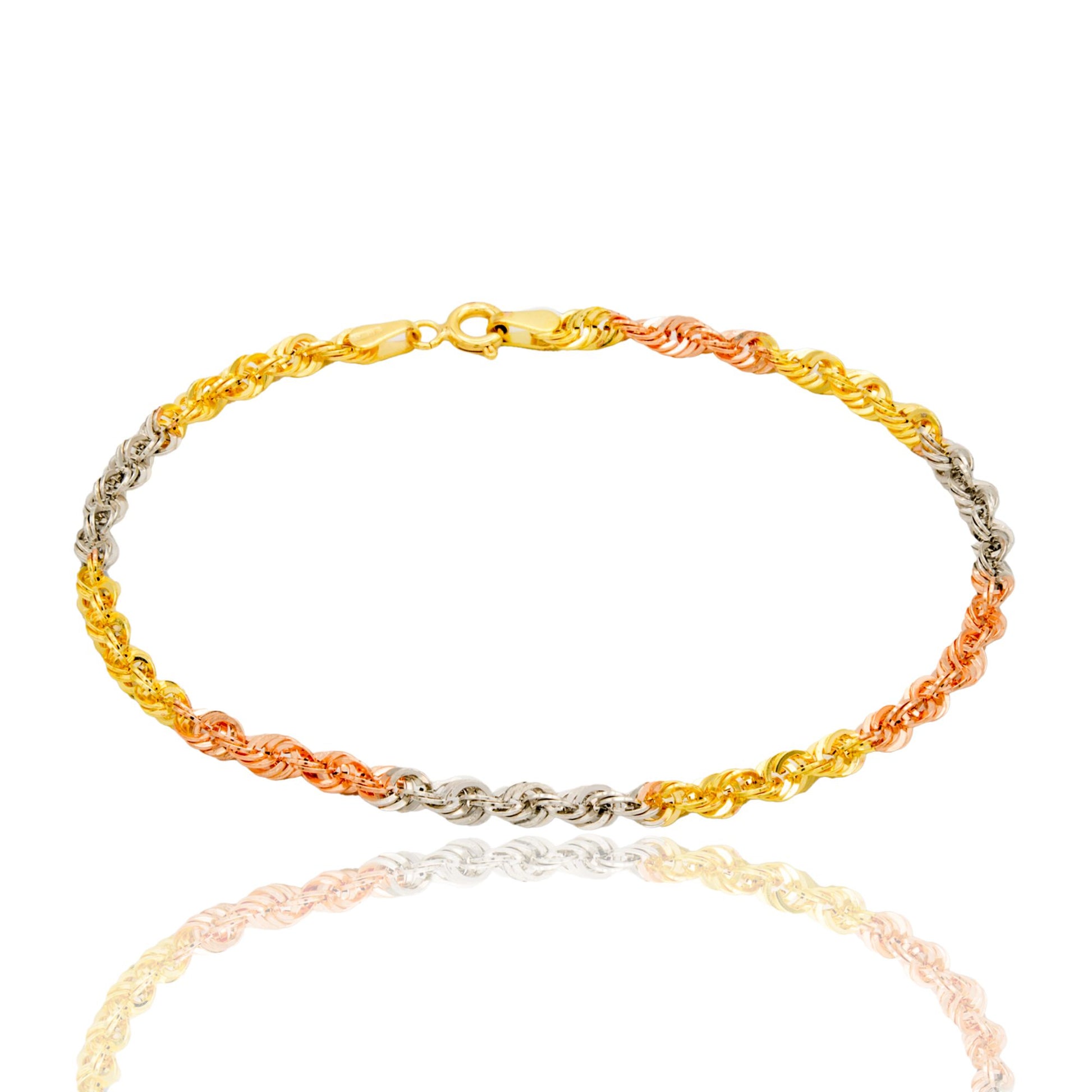Bracciale Oro Bianco, Oro Giallo, Oro Rosa Oro 18 carati America 060 Solo Oro cm. 21