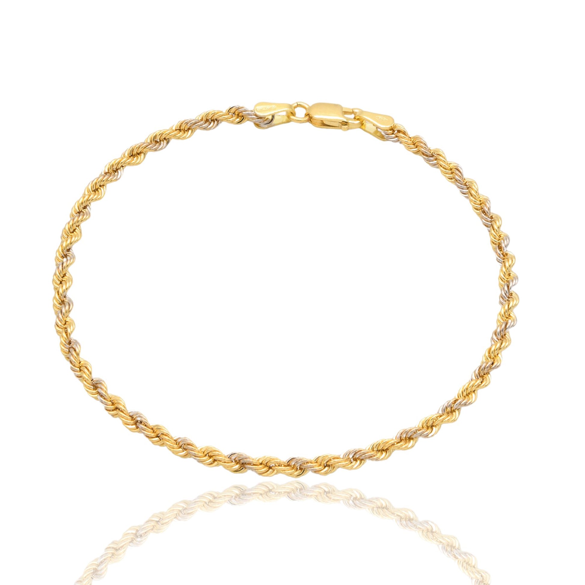 Bracciale Oro Giallo Oro Bianco Oro 18 carati Laser 050 Solo Oro cm. 19