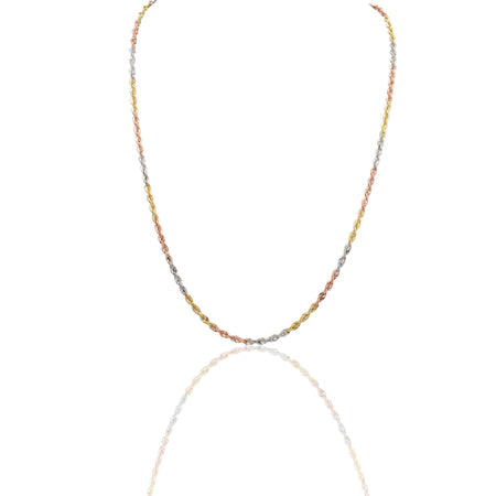 Collana Oro Giallo, Oro Bianco, Oro Rosa Oro 18 carati America 030 Solo Oro 