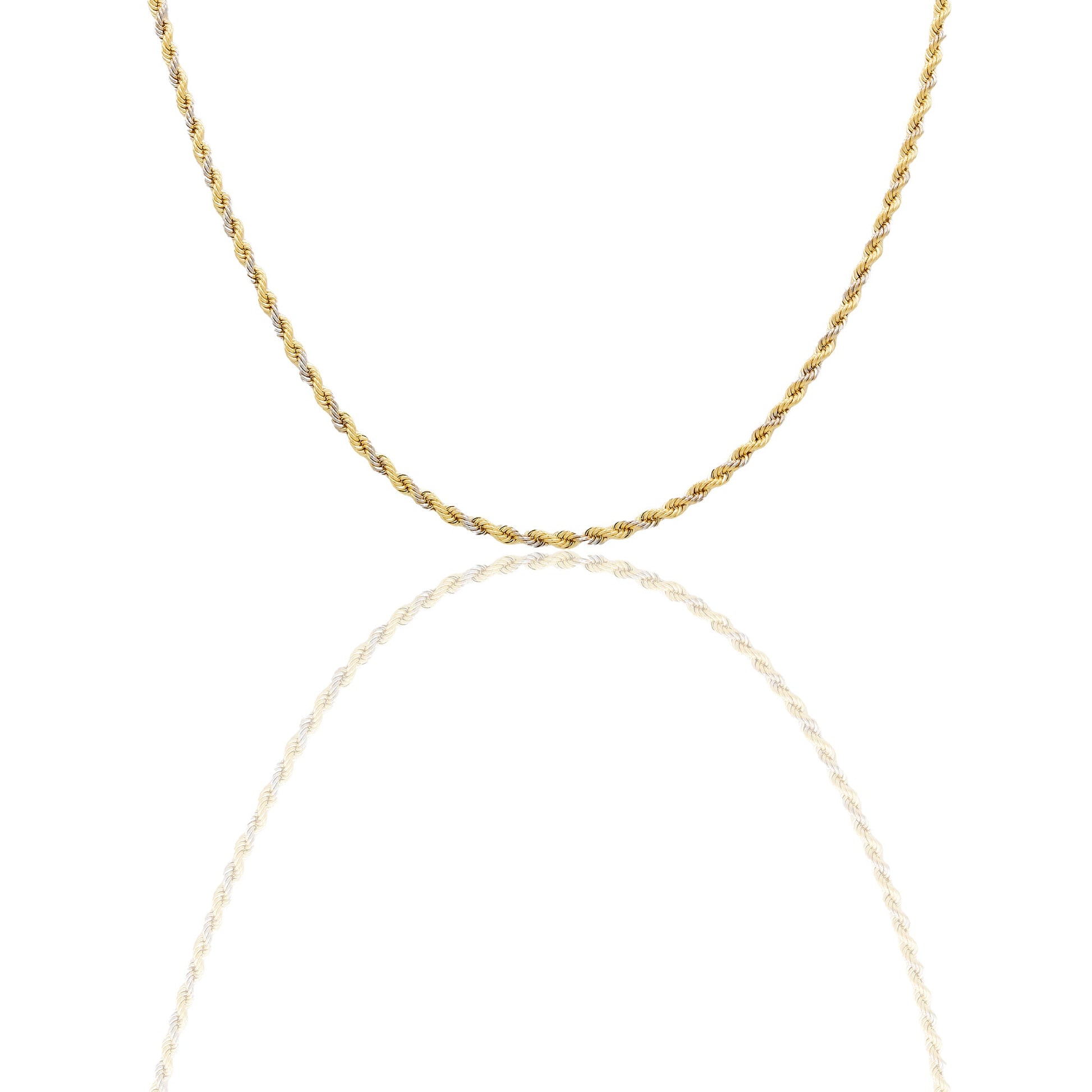 Collane Oro Giallo, Oro Bianco Catena vuota  Solo Oro cm.45