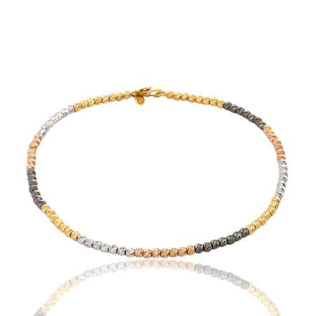 Bracciale Oro Giallo Oro Bianco Oro Rosa Oro Nero Oro 18 carati Slash Solo Oro Sfera 3 mm