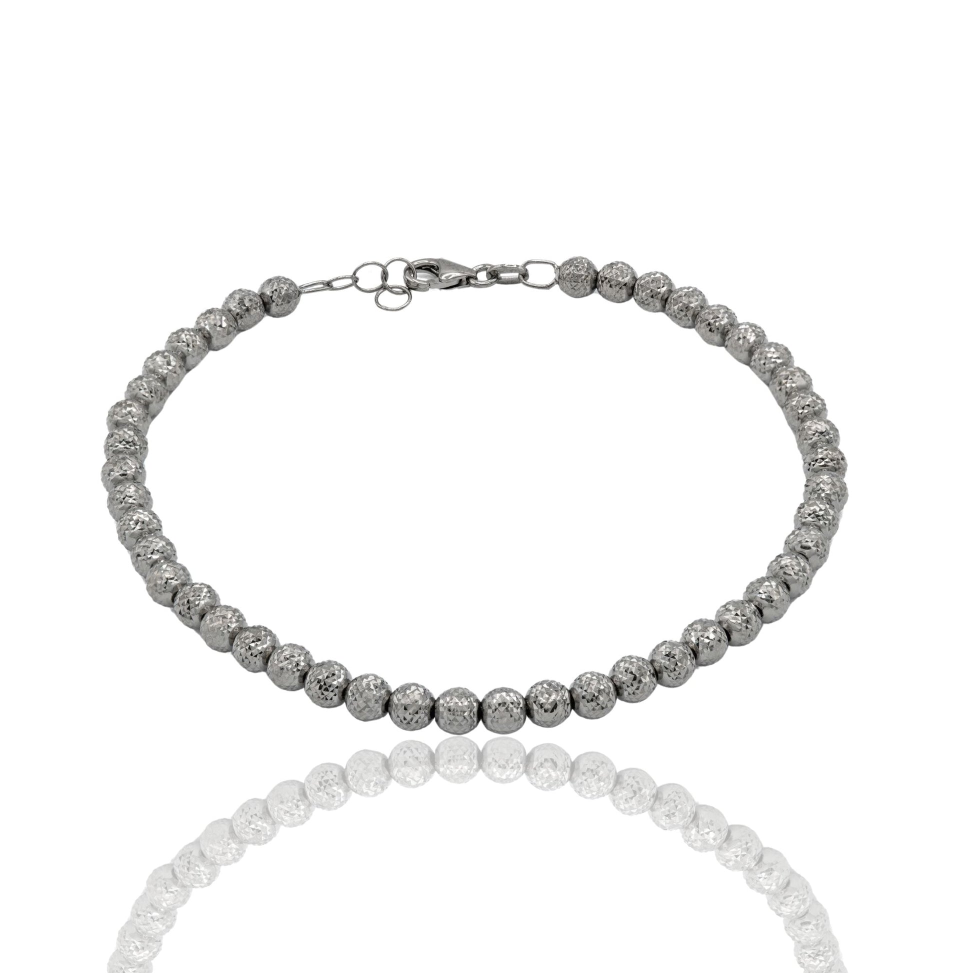 Bracciale Oro Brunito Oro 18 carati Milleluci Solo Oro Sfera 4 mm