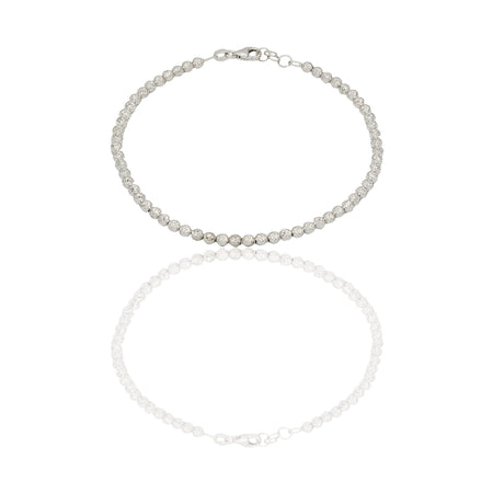 Bracciale Oro Bianco Oro 18 carati Milleluci Solo Oro Lunghezza cm. 19 sfera mm. 3