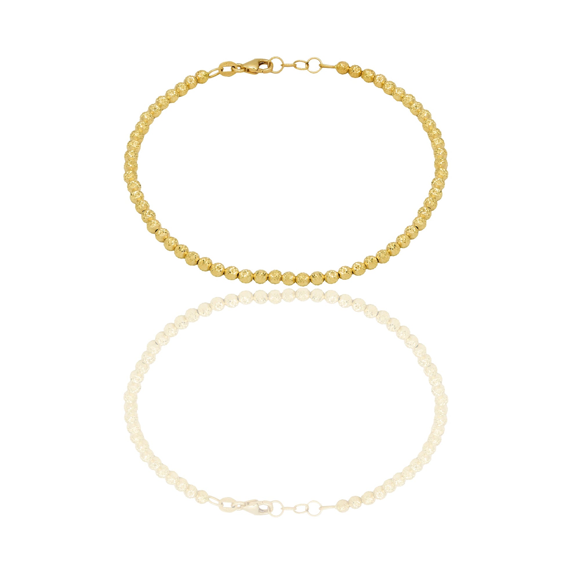 Bracciale Oro Bianco Oro 18 carati Milleluci Solo Oro Lunghezza cm. 19 sfera mm. 3