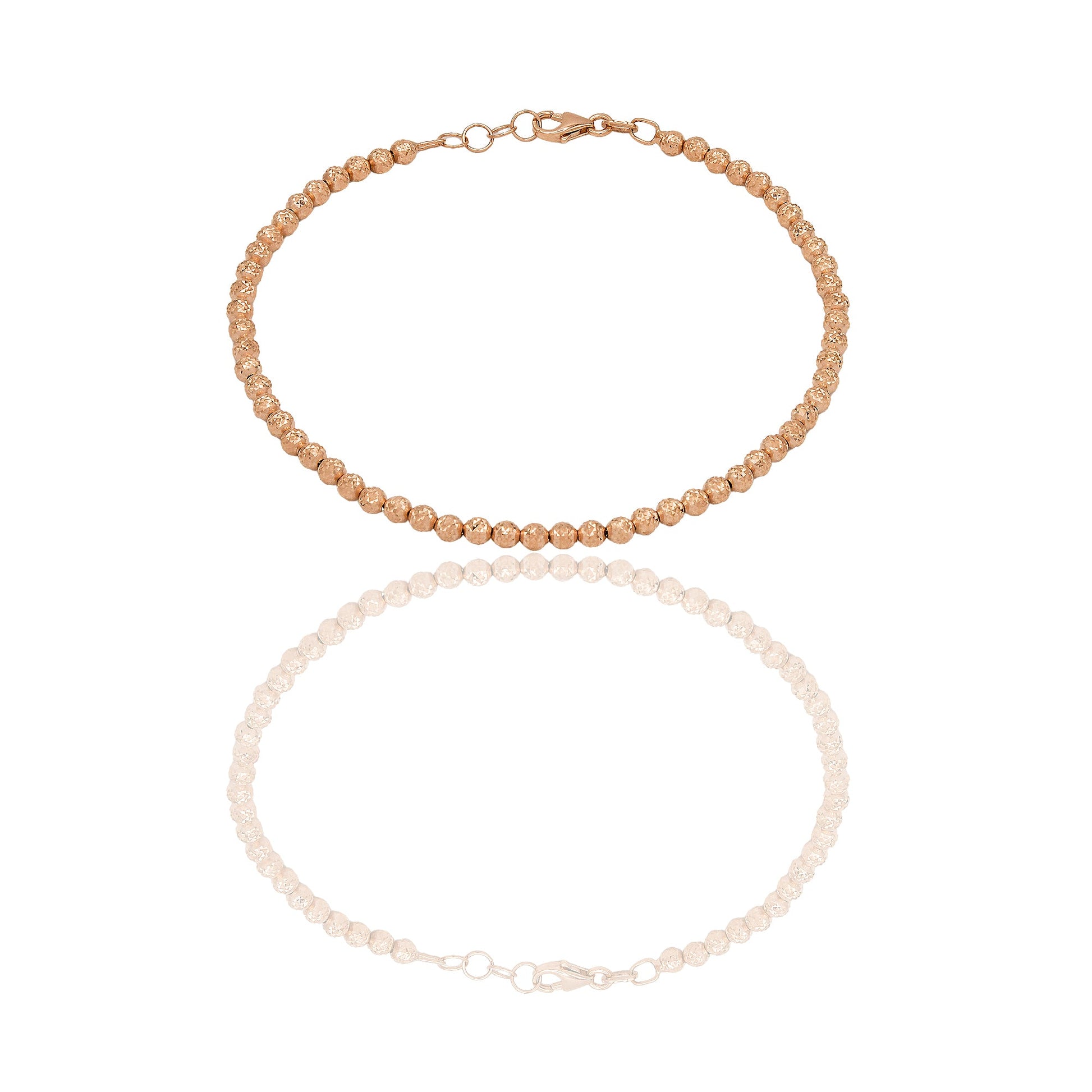 Bracciale Oro Bianco Oro 18 carati Milleluci Solo Oro Lunghezza cm. 19 sfera mm. 3