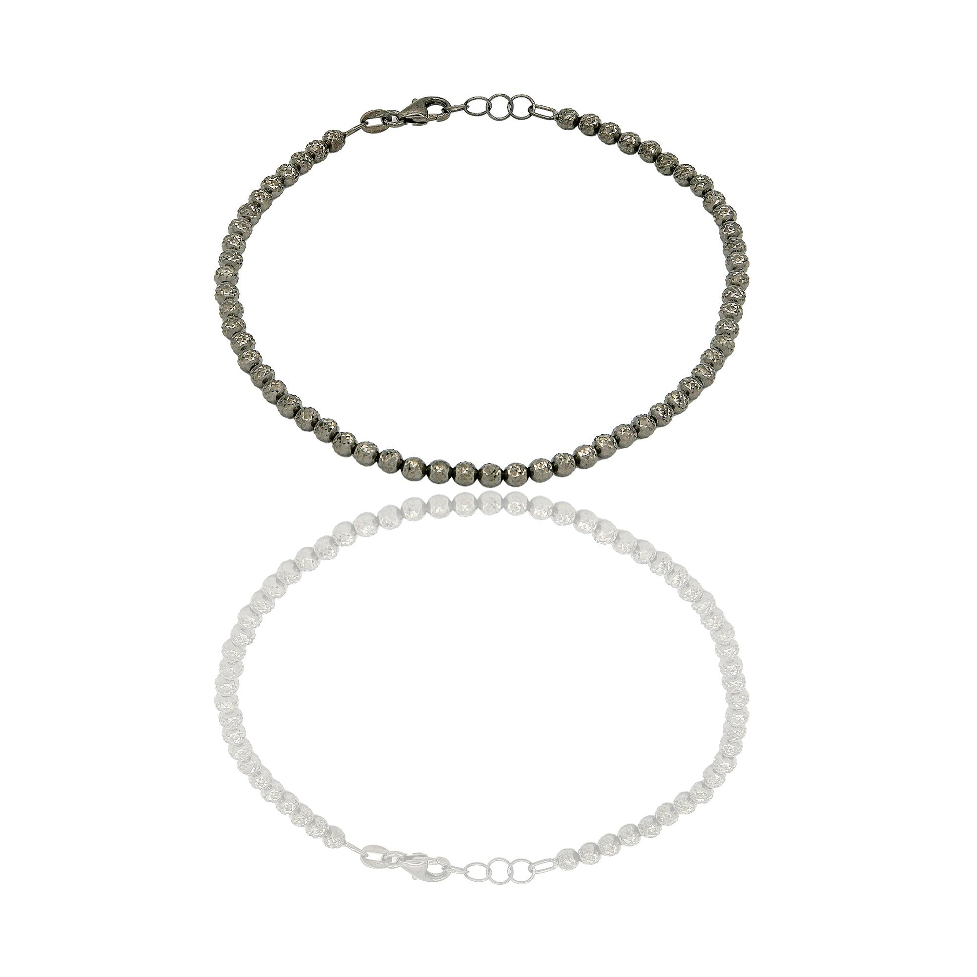 Bracciale Oro Nero Oro 18 carati Milleluci Solo Oro Lunghezza cm. 19 sfera mm. 3