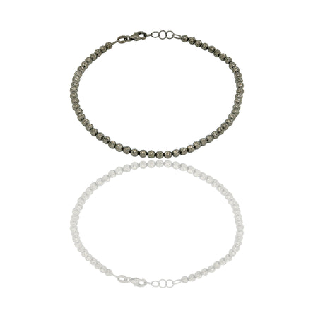 Bracciale Oro Nero Oro 18 carati Milleluci Solo Oro Lunghezza cm. 19 sfera mm. 3