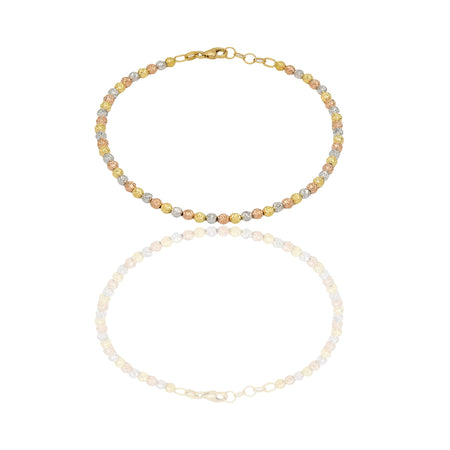Bracciale Oro Giallo Oro Bianco, Oro Rosa Oro 18 carati Milleluci Solo Oro Lunghezza cm. 19 sfera mm. 3