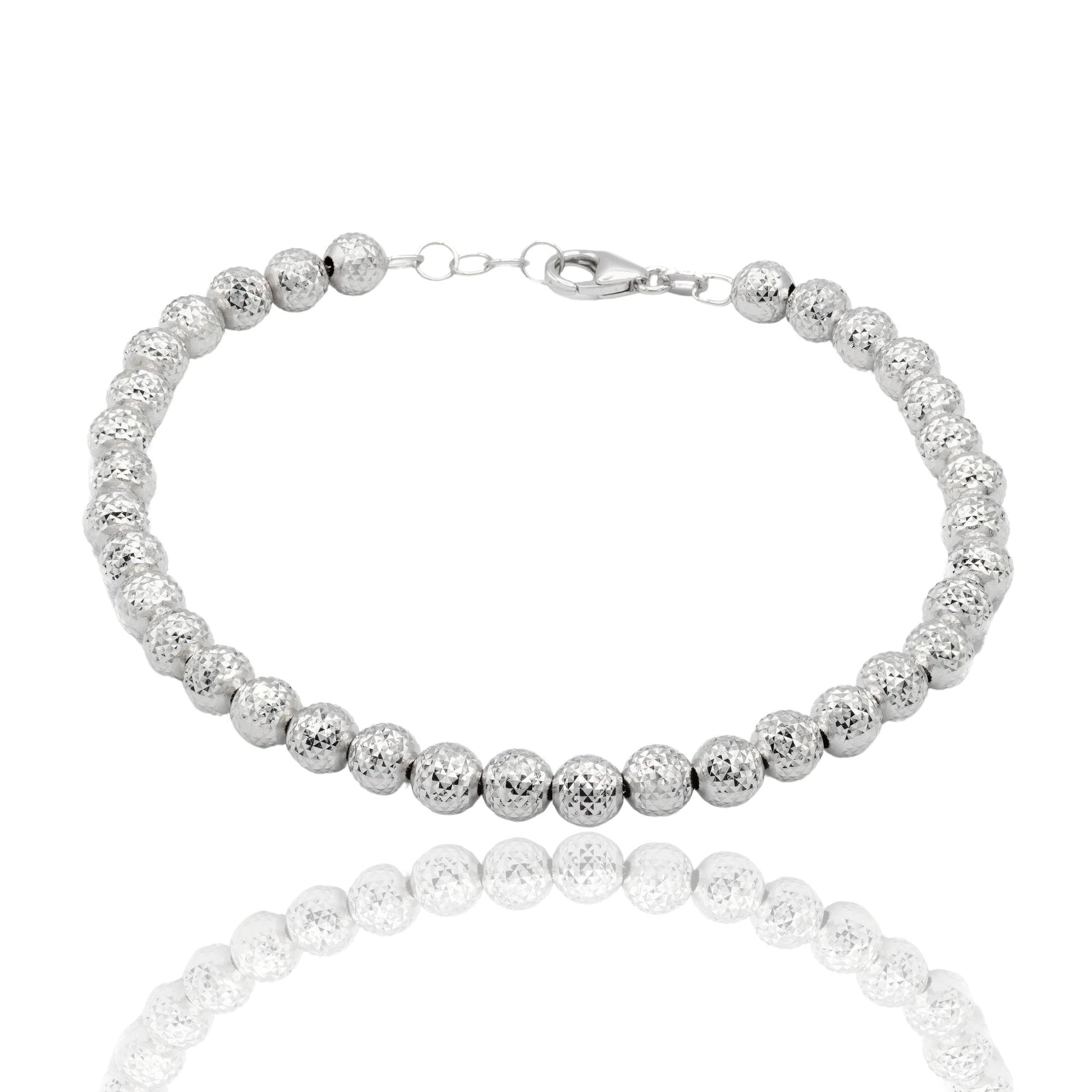 Bracciale Oro Bianco Oro 18 carati Milleluci Solo Oro Sfera 5 mm