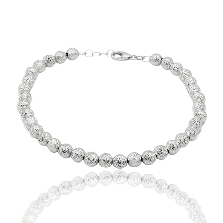 Bracciale Oro Bianco Oro 18 carati Milleluci Solo Oro Sfera 5 mm