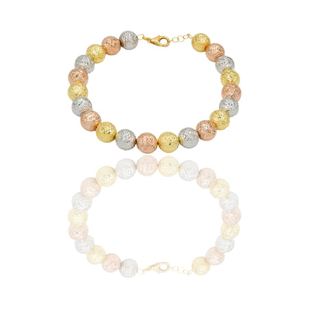Bracciale Oro Giallo Oro Bianco, Oro Rosa Oro 18 carati Milleluci Solo Oro Lunghezza cm.23 sfera mm. 10