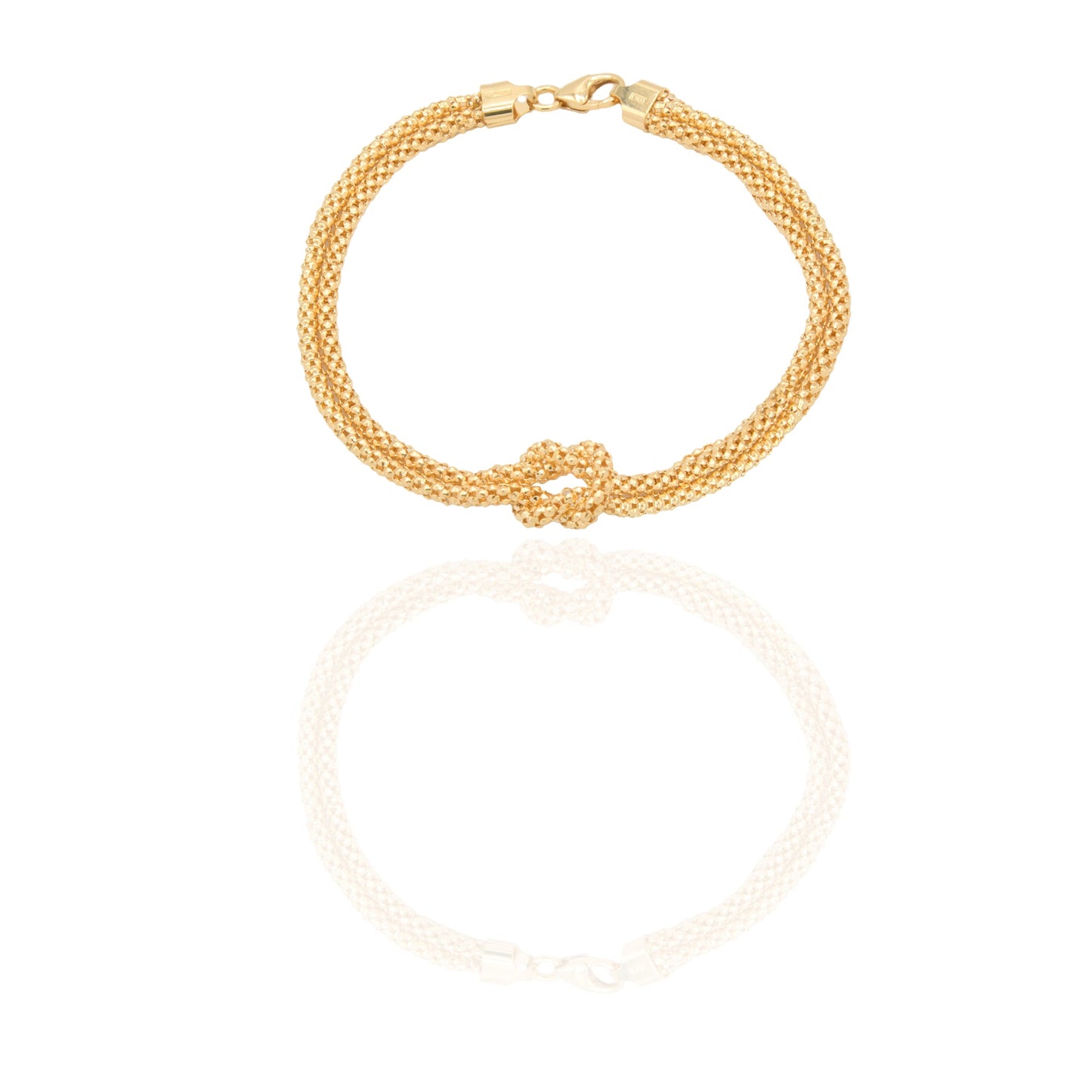 Bracciali Oro Giallo Oro 18 carati Maglia con nodo centrale Solo Oro spessore catena 2,2mm spessore nodo 8,5mm lunghezza 19cm