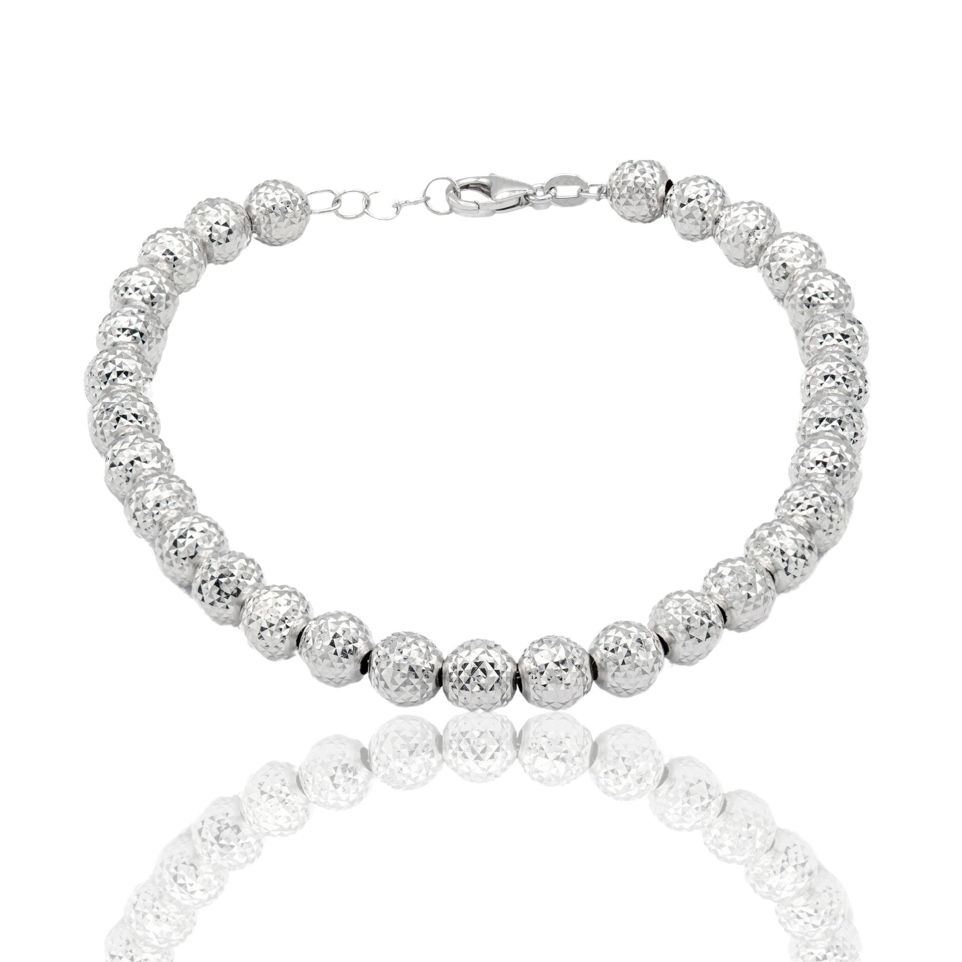 Bracciale Oro Bianco Oro 18 carati Milleluci Solo Oro Sfera 6 mm