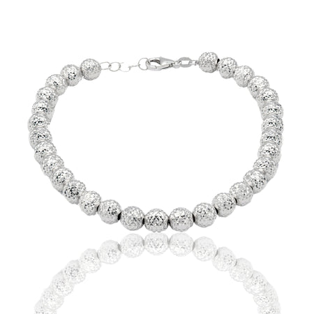 Bracciale Oro Bianco Oro 18 carati Milleluci Solo Oro Sfera 6 mm