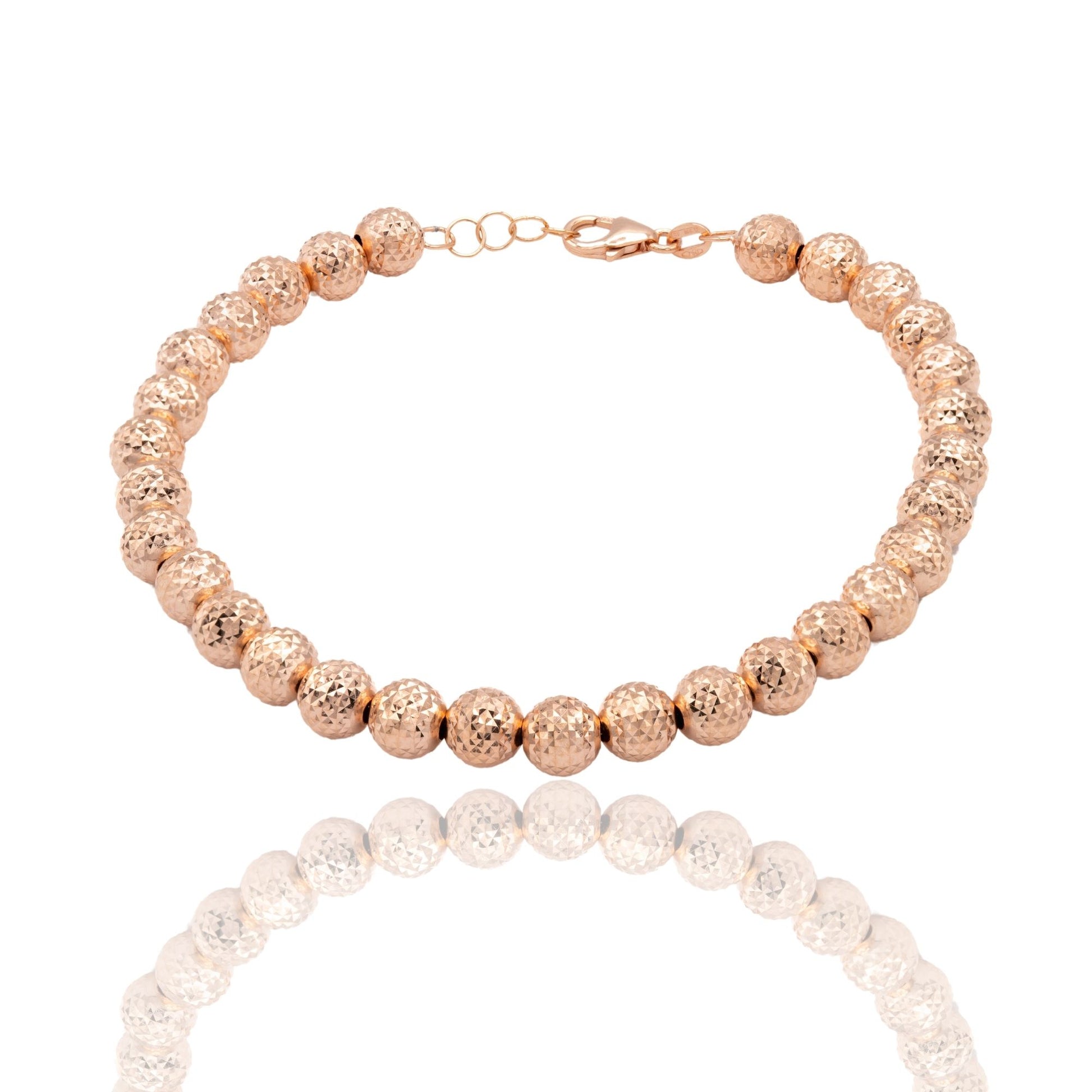 Bracciale Oro Rosa Oro 18 carati Milleluci Solo Oro Sfera 6 mm