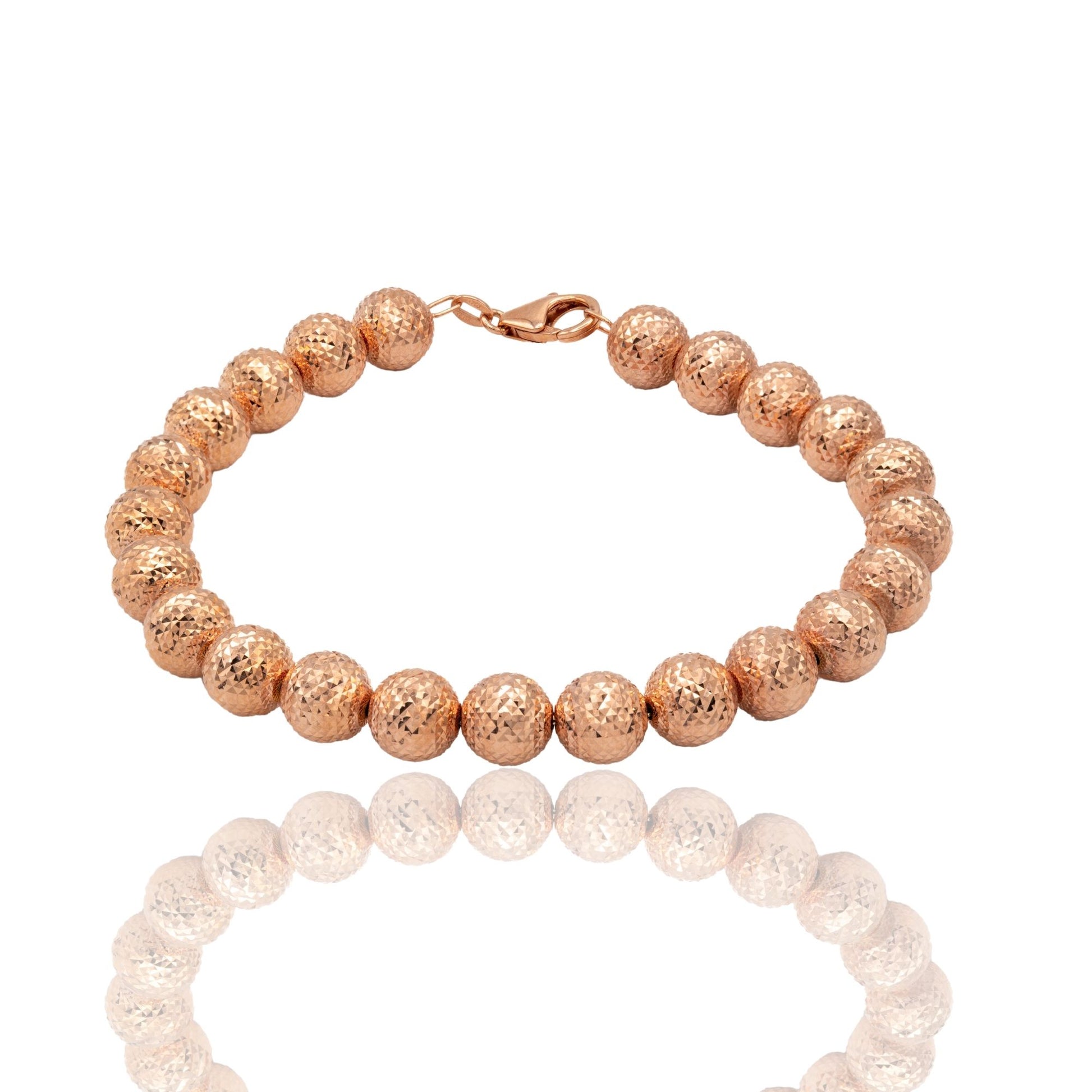 Bracciale Oro Rosa Oro 18 carati Milleluci Solo Oro Sfera 8 mm
