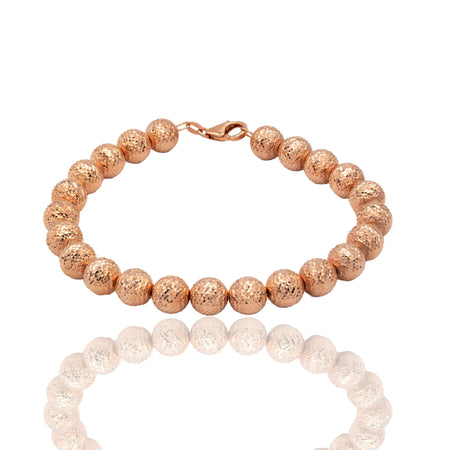 Bracciale Oro Rosa Oro 18 carati Milleluci Solo Oro Sfera 8 mm