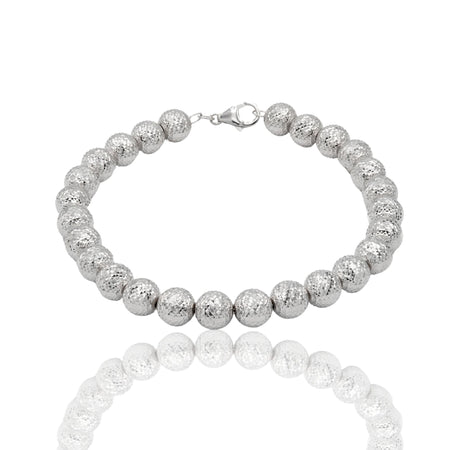 Bracciale Oro Bianco Oro 18 carati Milleluci Solo Oro Sfera 8 mm