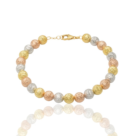 Bracciale Oro Bianco, Oro Giallo, Oro Rosa Oro 18 carati Milleluci Solo Oro Sfera 8 mm
