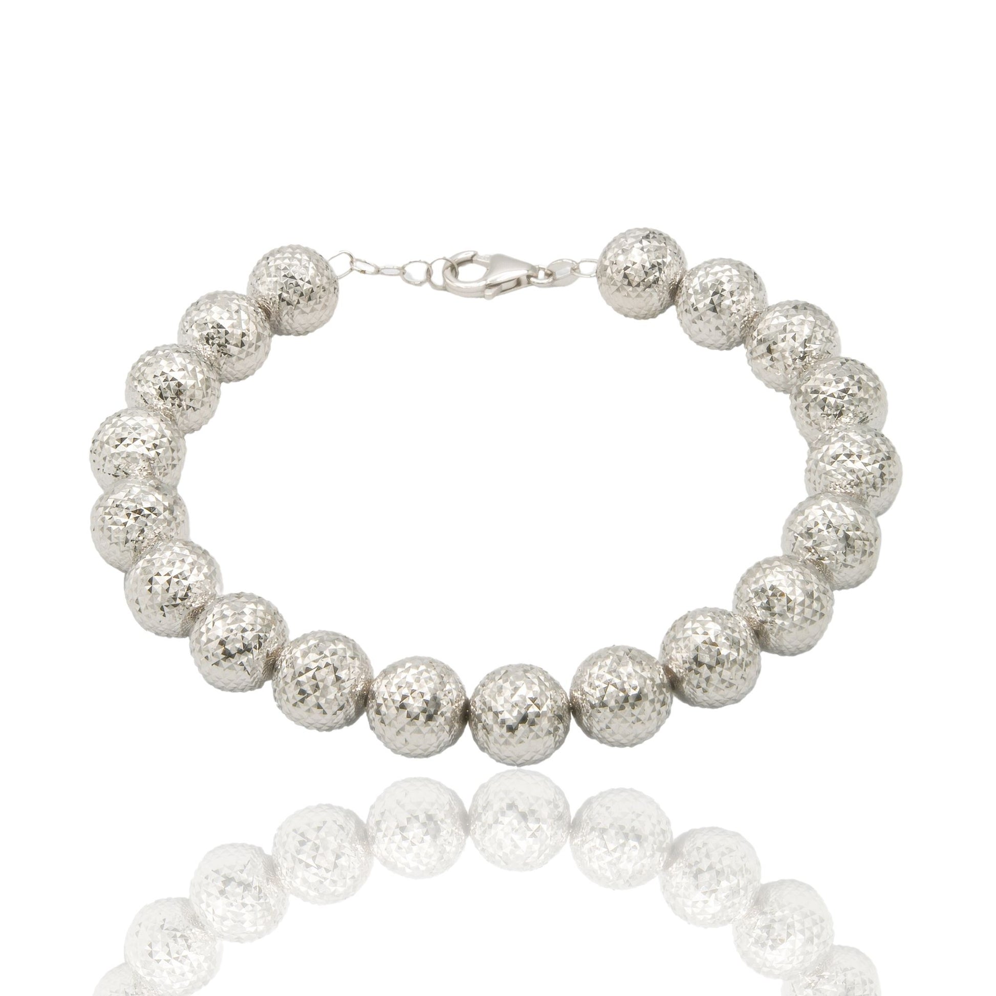 Bracciale Oro Bianco Oro 18 carati Milleluci Solo Oro Sfera 10 mm