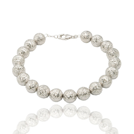 Bracciale Oro Bianco Oro 18 carati Milleluci Solo Oro Sfera 10 mm